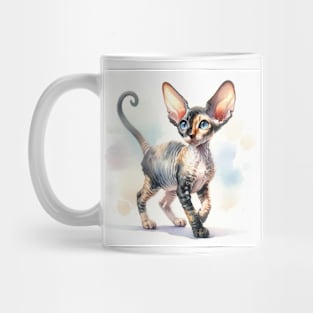 Cornish Rex Watercolor Kitten - Cute Kitties Mug